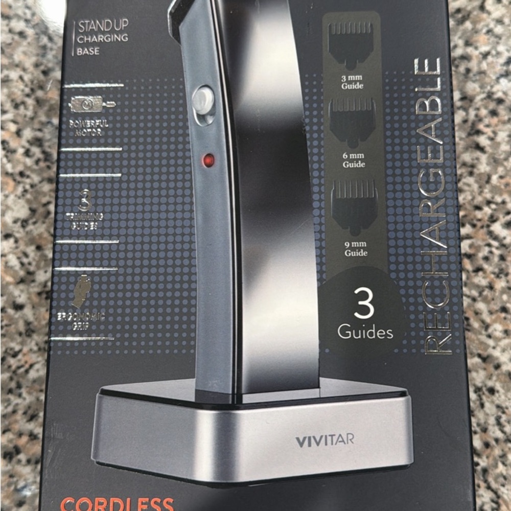 Vivitar Silver Cordless Men's Grooming Trimmer with Charging Base